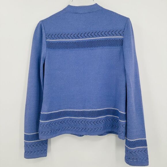 St. John Sport Size P 2 Purple Santana Knit Long Sleeve Zip Up Jacket Coat - Picture 8 of 8